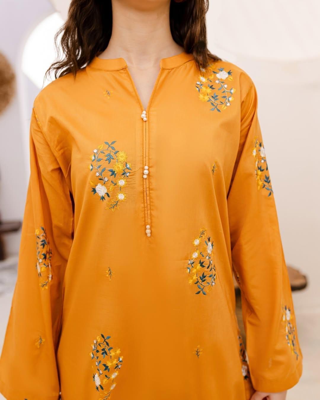 Unstitched Embroidered Suit for Women (2 Pcs)